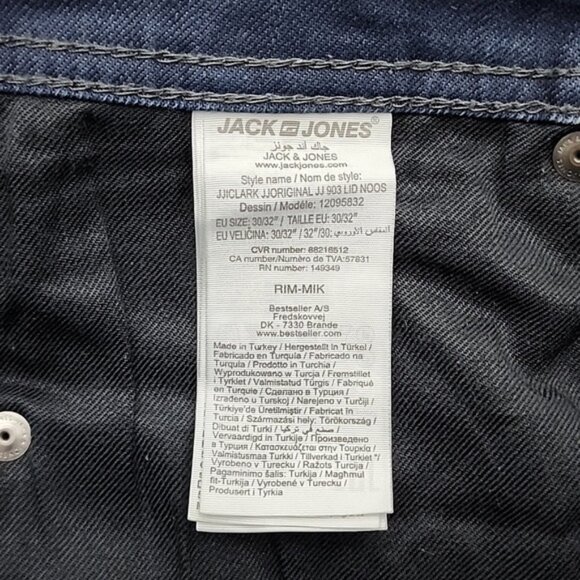 Jack And Jones Regular Fit Clark Jeans Intelligence Dark Blue Denim Size 30 - Picture 9 of 16